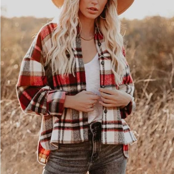 NWT FLAWLESS LIVERPOOL PLAID BUTTON DOWN SHACKET, Sz.S, BNWTIB - Picture 2 of 16